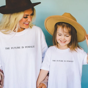 Future Is Female Matching White T-Shirts discount mum dresses