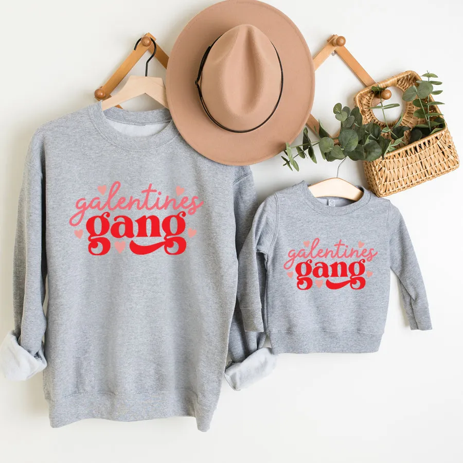 Galentines Gang Valentines Matching Heather Grey Sweatshirts pregnancy clothes clearance