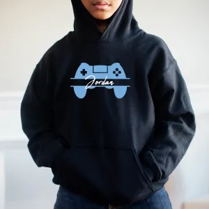 Game Controller Personalised Name Hoodie Black boys fashion clearance