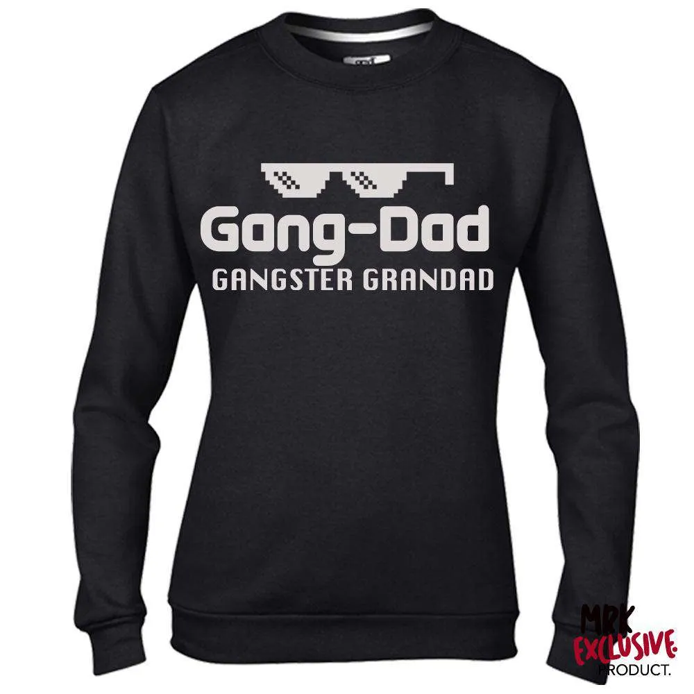 Gang-Dad Gangster Grandad Black Sweater (MRK X) Grandparent Clothing - grandpa clothes outlet