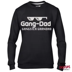 Gang-Dad Gangster Grandad Black Sweater (MRK X) Grandparent Clothing - grandpa clothes outlet