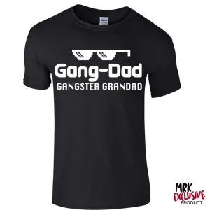 Gang-Dad Gangster Grandad Black Tee (MRK X) Grandparent Clothing - grandpa clothes outlet