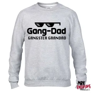 Gang-Dad Gangster Grandad Grey Sweater (MRK X) Grandparent Clothing - grandpa clothes outlet