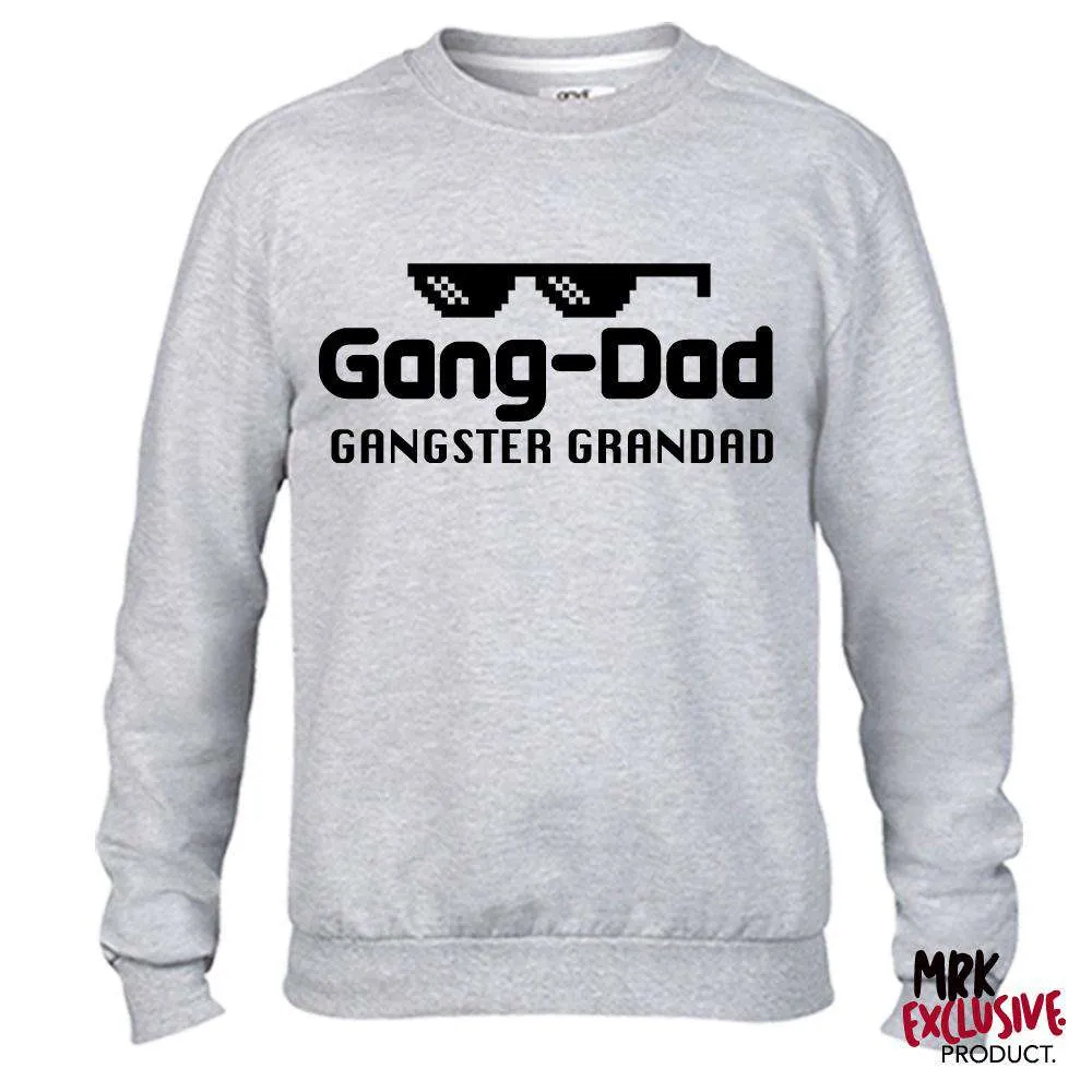 Gang-Dad Gangster Grandad Grey Sweater (MRK X) Grandparent Clothing - grandpa clothes outlet