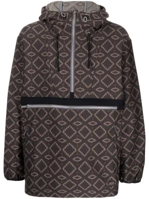 Geometric Pattern Half-Zipped Jacket winter jackets clearance
