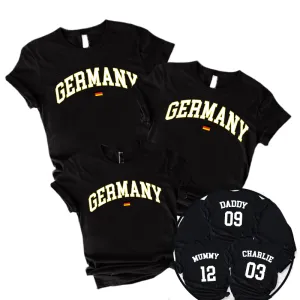 Germany Stadium Family T-Shirts Black daddy outfits clearance
