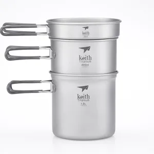 Authentic Get Popular Cheap Keith 3-Piece Titanium Pot and Pan Cook Set 1.2L Only This Week with affordable price, bottom price, 100% authentic guarantee!