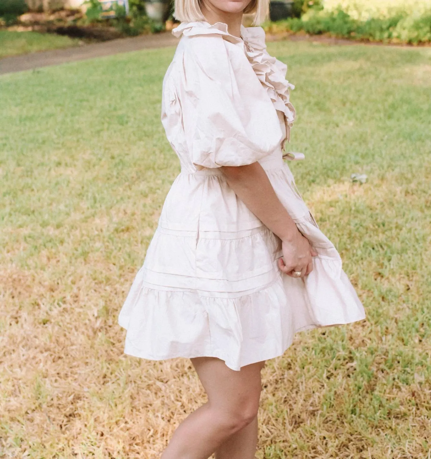 Gianna Mini Dress in Light Tan