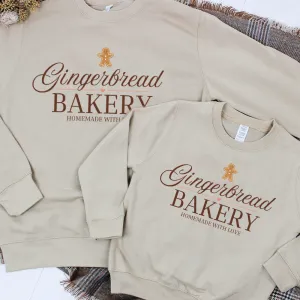 Gingerbread Bakery Matching Sand Sweatshirts maternity wear outlet