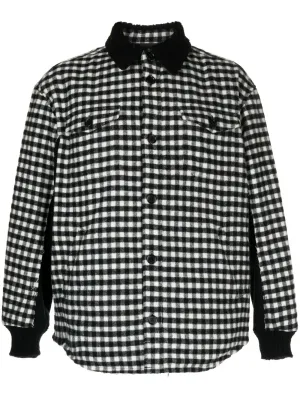 Gingham-Check Flannel Shirt Jacket winter jackets clearance