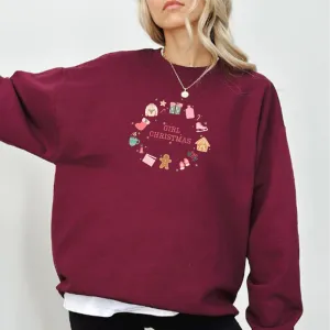 Girl Christmas Women's Christmas Sweatshirt mum jeans promo