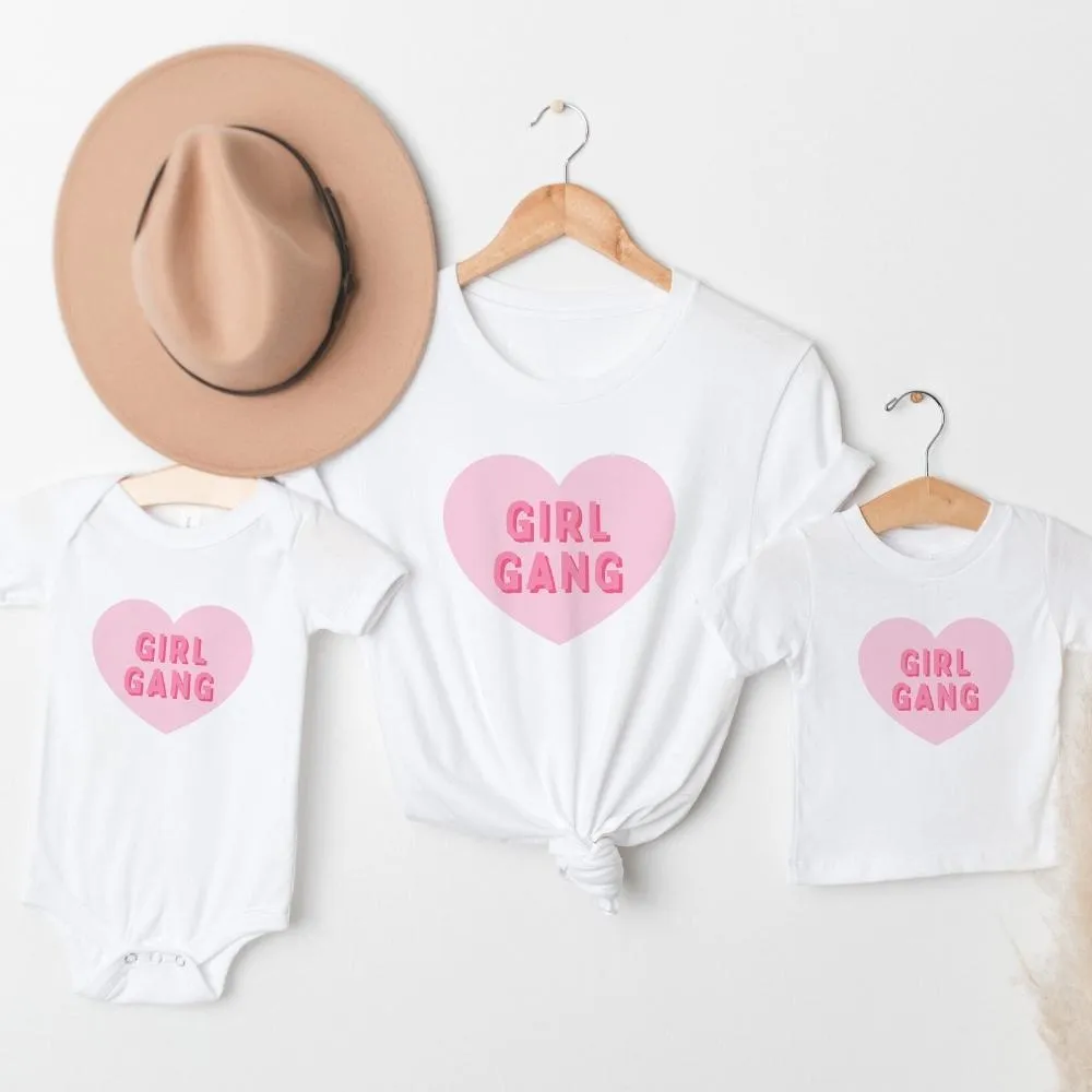 Girl Gang Heart Matching T-Shirts/Bodysuits maternity wear outlet