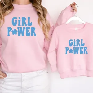 Girl Power Matching Pink Sweatshirts breastfeeding tops cheap