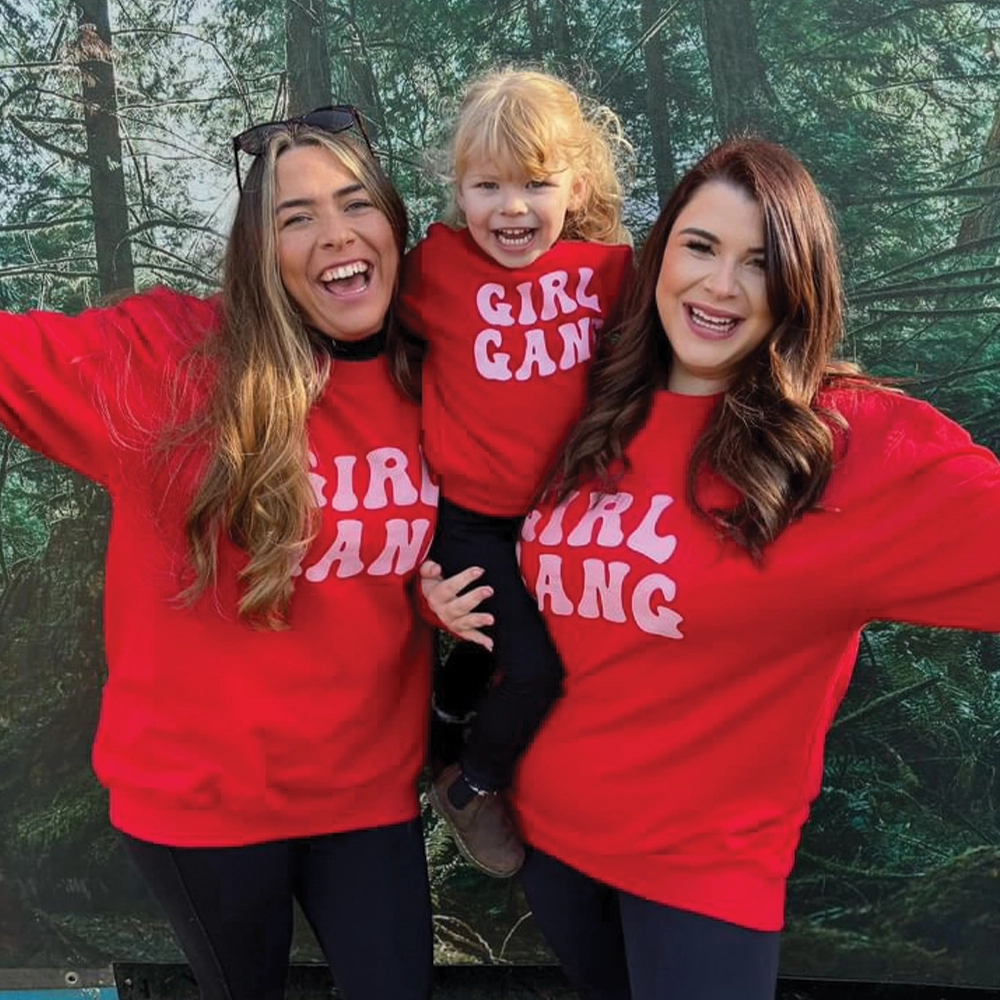 Girl Gang Retro Matching Red Sweatshirts discount mum dresses