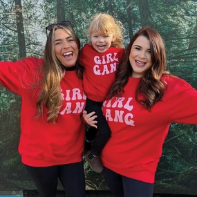 Girl Gang Retro Matching Red Sweatshirts discount mum dresses