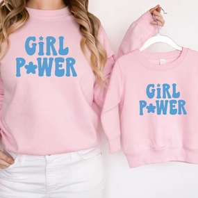 Girl Power Matching Pink Sweatshirts discount mum dresses