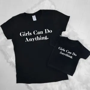 Girls Can Do Anything Black Matching Tees (MRK X) maternity leggings online