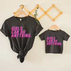 Girls Can Do Anything Vibe Charcoal Heather T-Shirts maternity leggings online