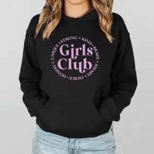Girls Club Circle Black Hoodie maternity wear outlet