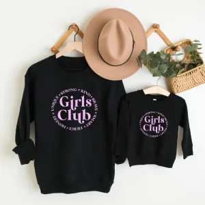 Girls Club Circle Matching Black Sweatshirts discount mum dresses