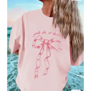 Girls Do It Better Coquette Bow T-Shirt girls pajamas promo