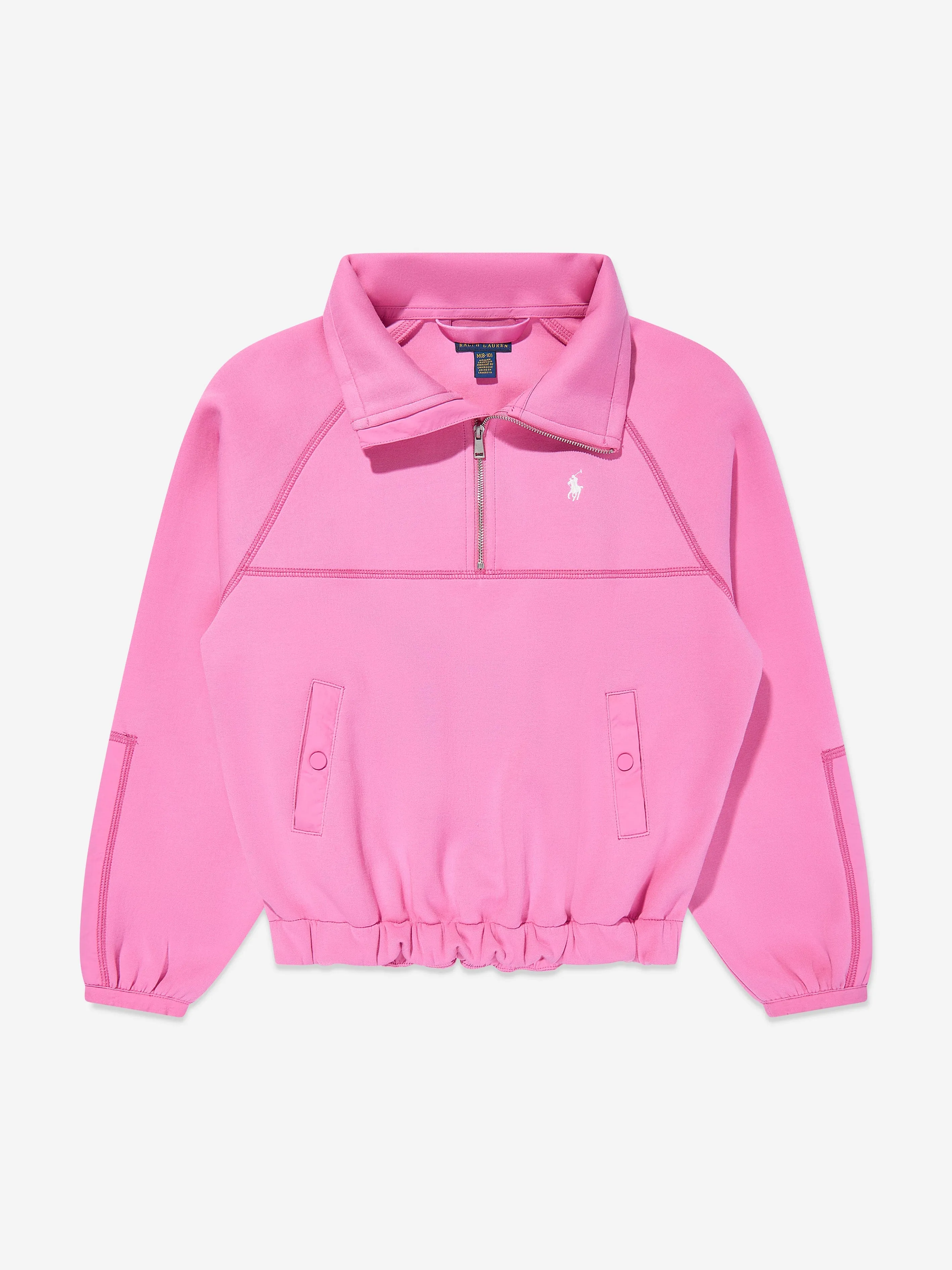 Mädchen Half Zip Hybrid Sweatshirt in Rosa