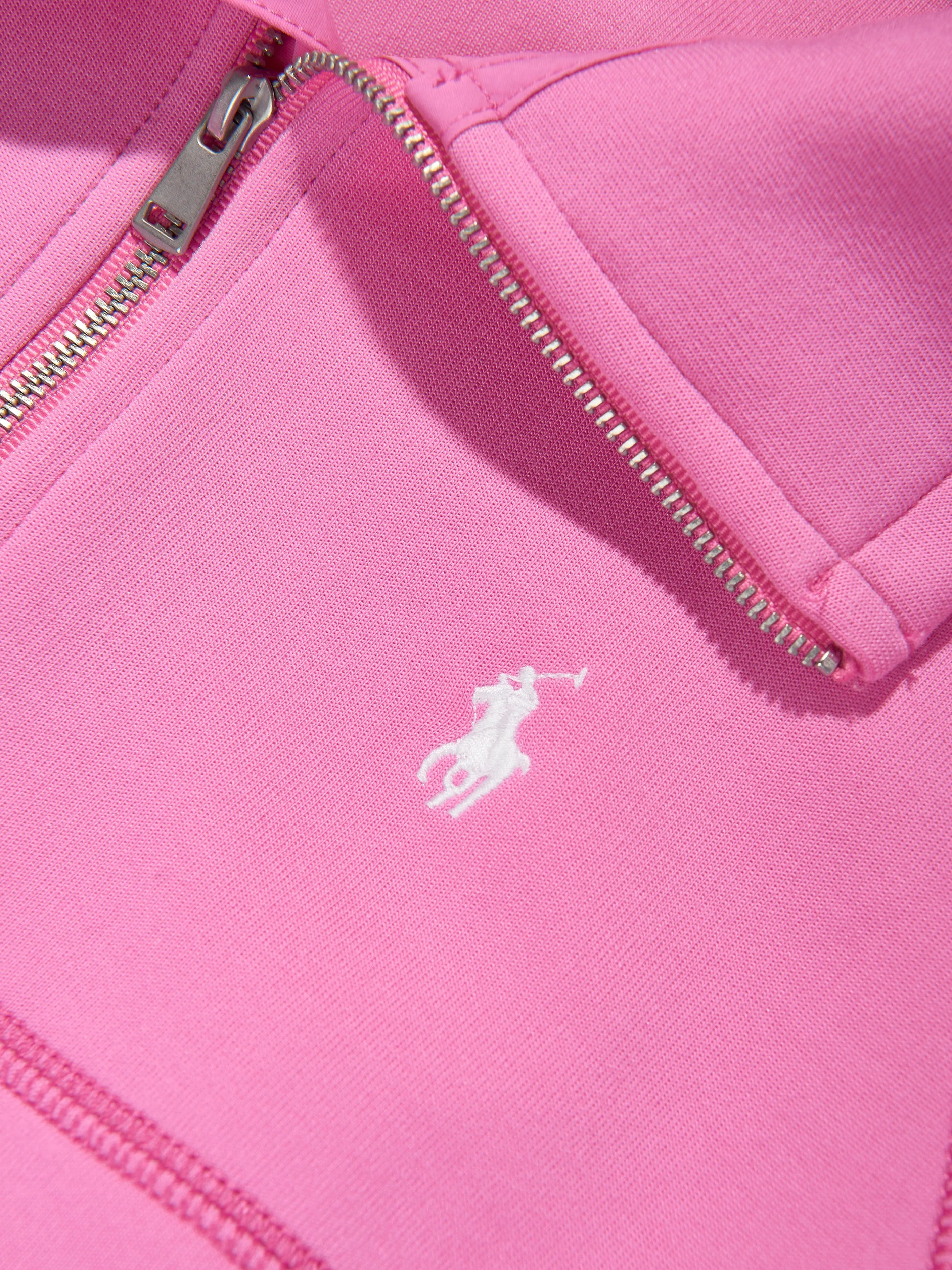 Mädchen Half Zip Hybrid Sweatshirt in Rosa