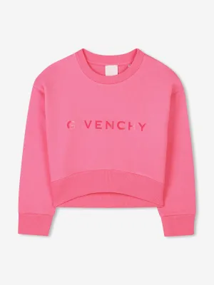 Mädchen Logo Print Sweatshirt in Rosa