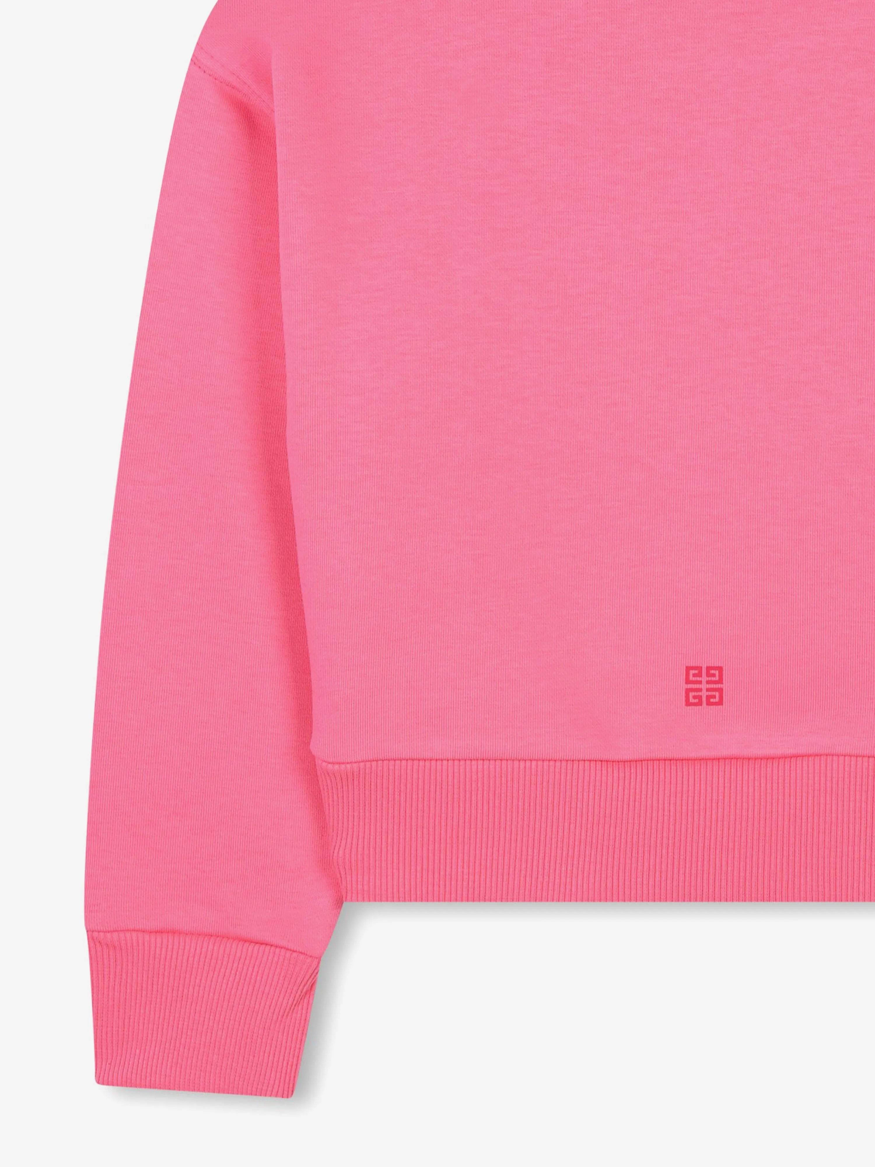 Mädchen Logo Print Sweatshirt in Rosa