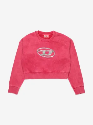 Mädchen Oval D Logo Sweatshirt in Rosa