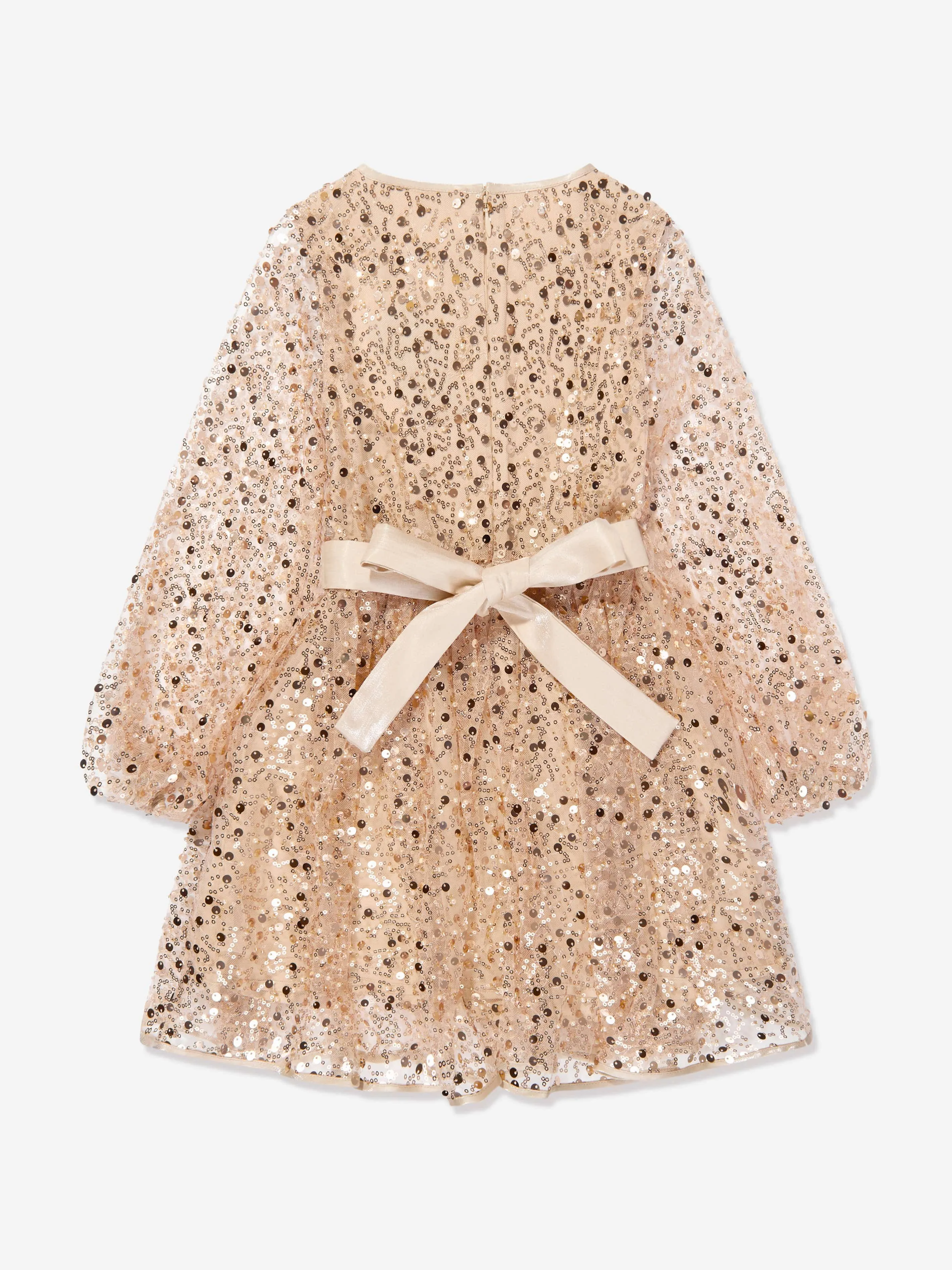 Mädchen Pailletten Tüllkleid in Beige