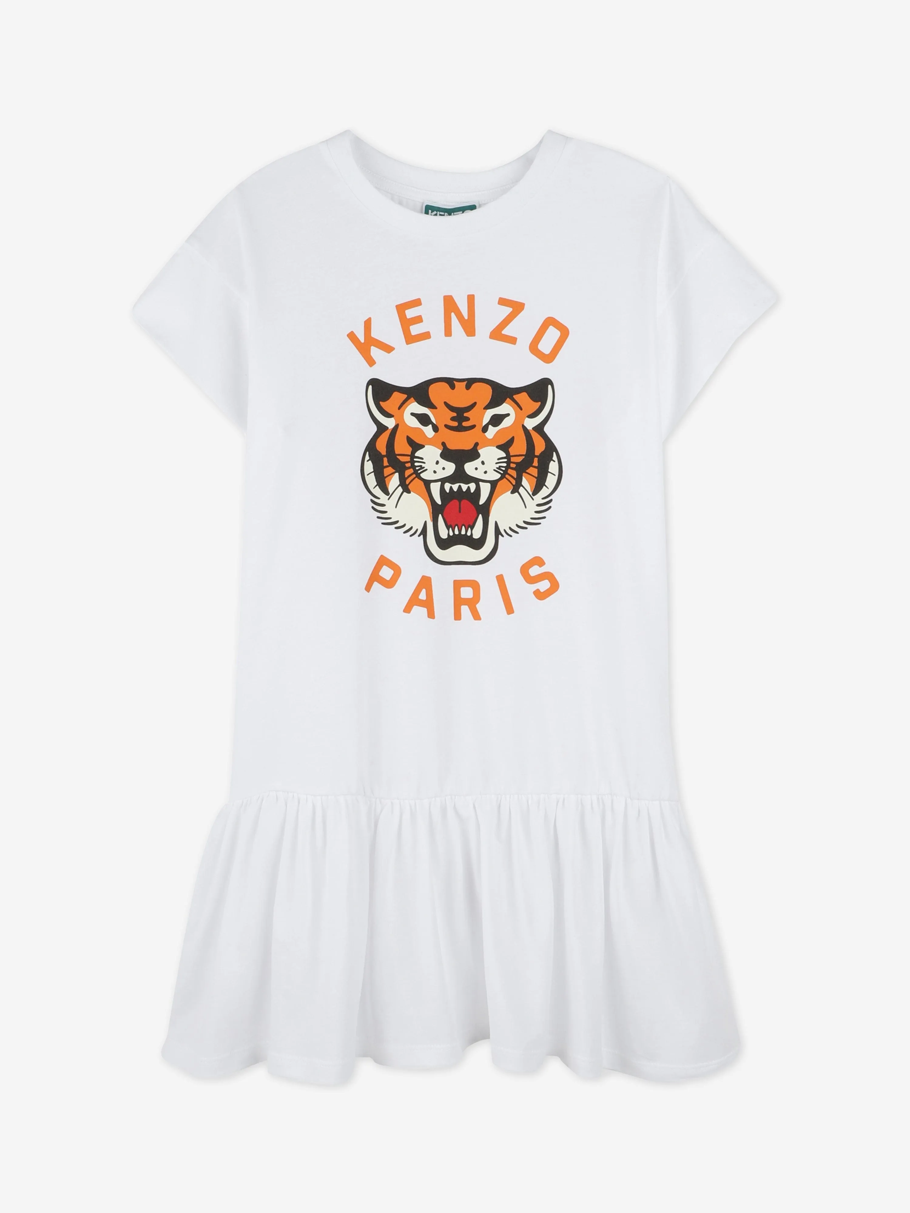 Mädchen Tiger Kleid in Weiß