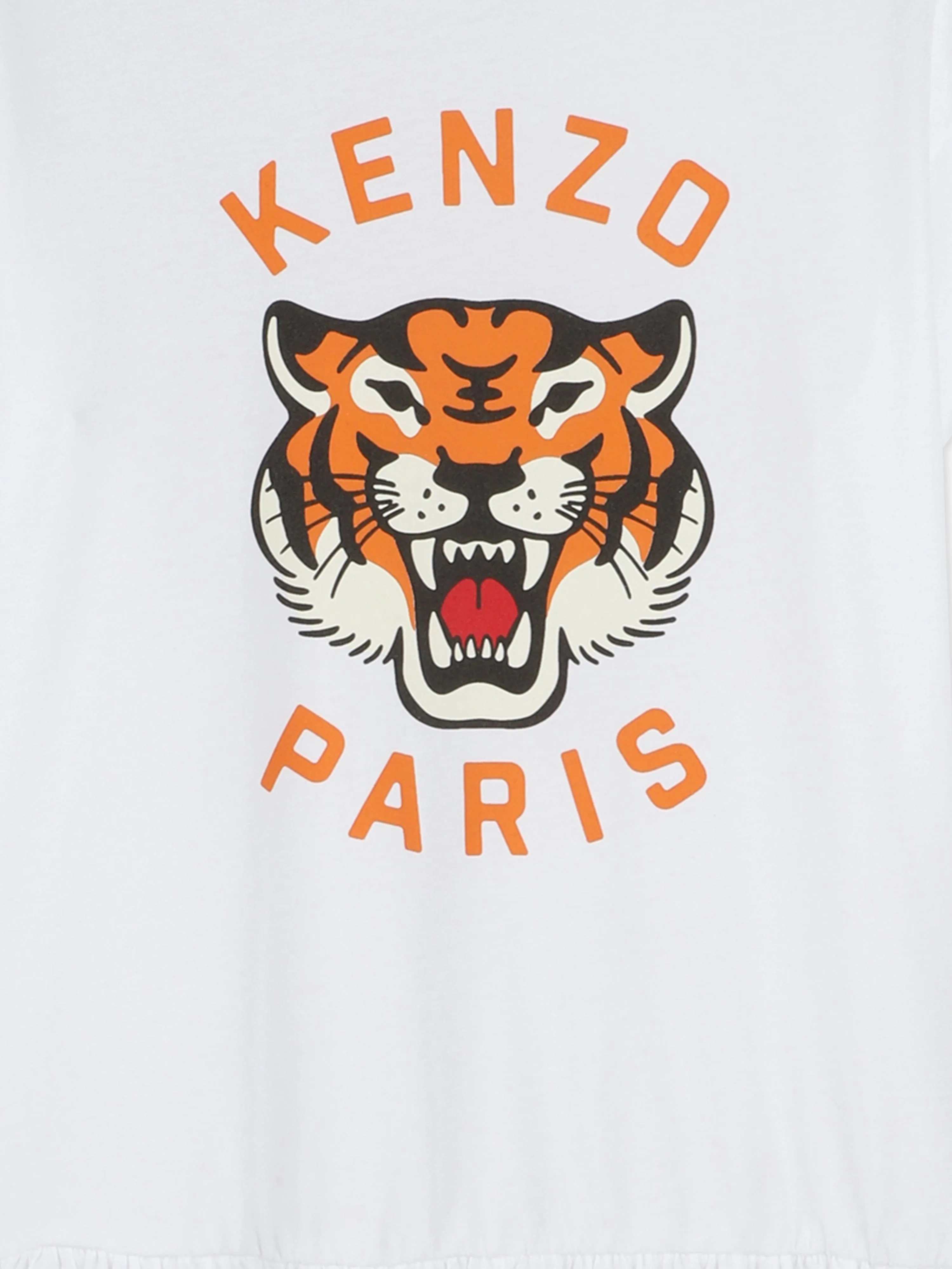 Mädchen Tiger Kleid in Weiß