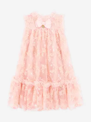 Mädchen Tilly Pailletten Blumen Tüllkleid in Rosa