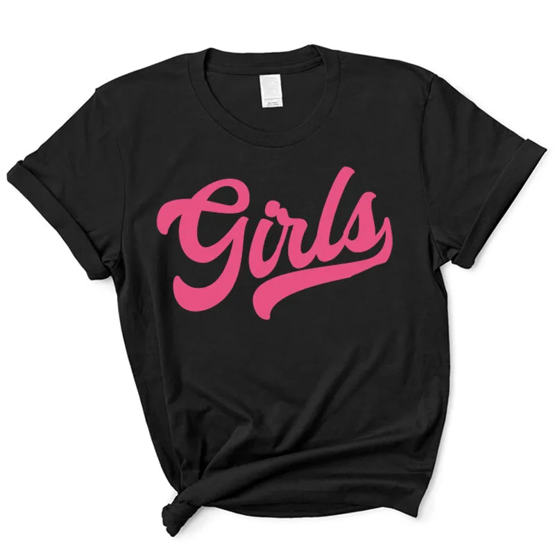GIRLS University Script Matching Black T-Shirts