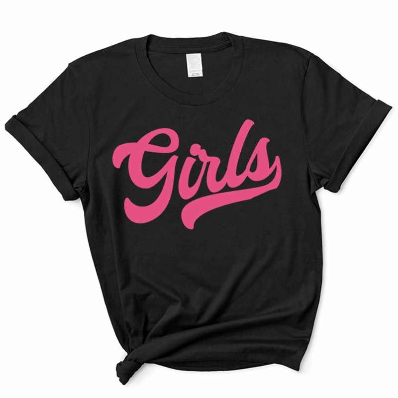 GIRLS University Script Matching Black T-Shirts