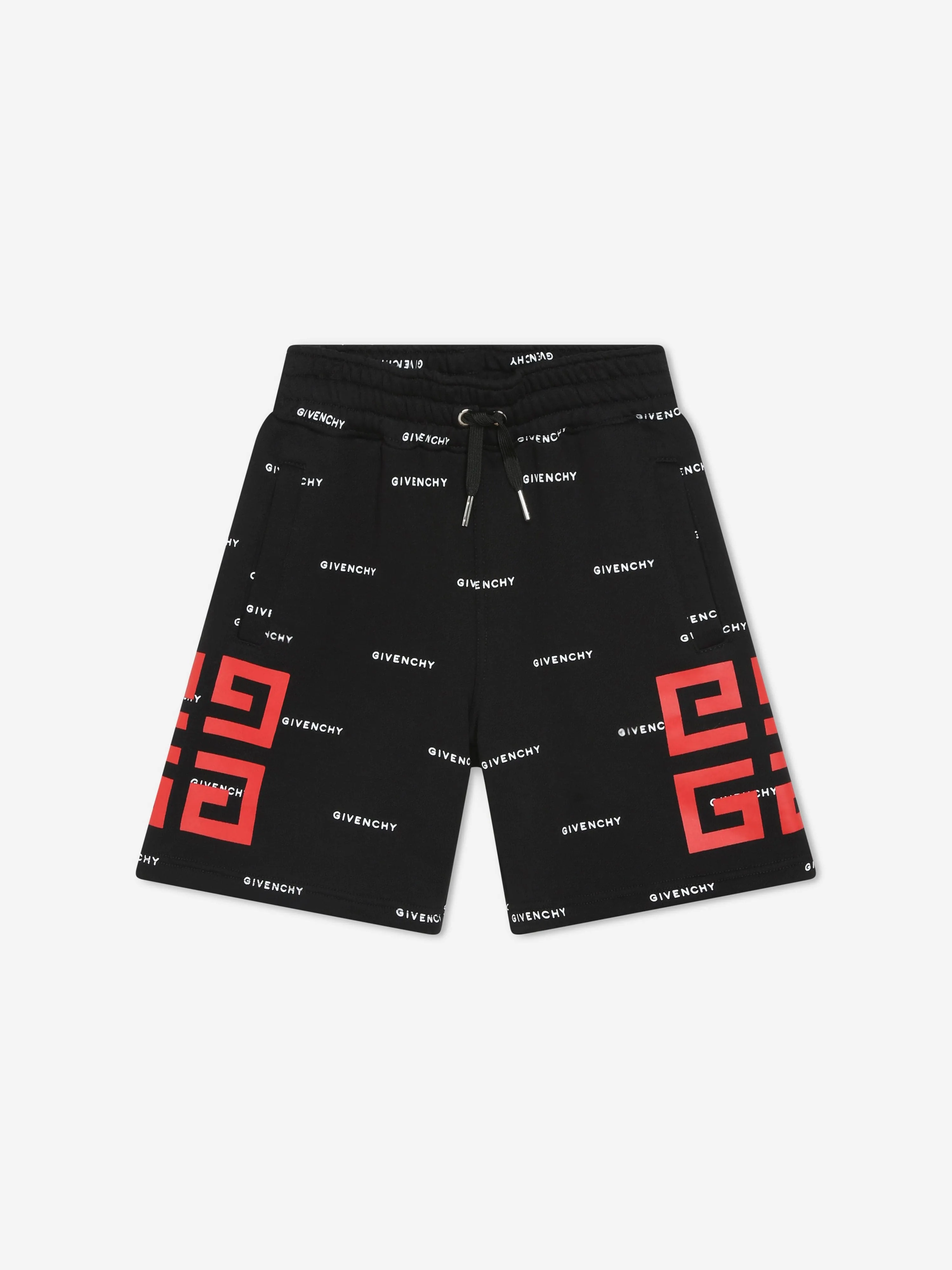 Givenchy Boys Logo Print Bermuda Shorts in Schwarz