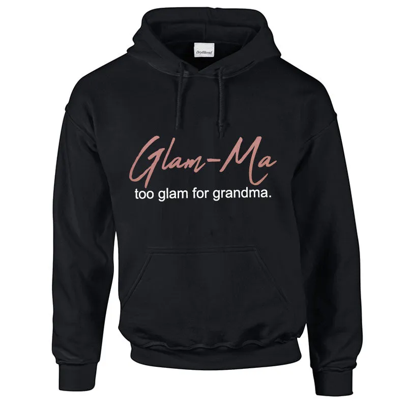 Glam-Ma Grandma Gold Hoodie (MRK X) Grandparent Clothing - grandma outfits sale
