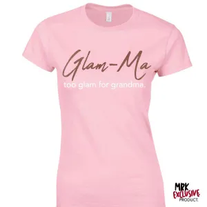 Glam-Ma Grandma Pink Rose/White Tee (MRK X) grandma outfits sale