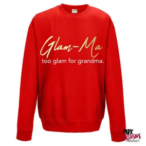 Glam-Ma Grandma Red/Gold Sweater (MRK X) grandma outfits sale
