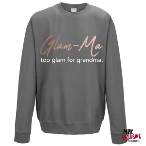 Glam-Ma Grandma Steel Grey/Rose Gold Sweater (MRK X) grandma outfits sale