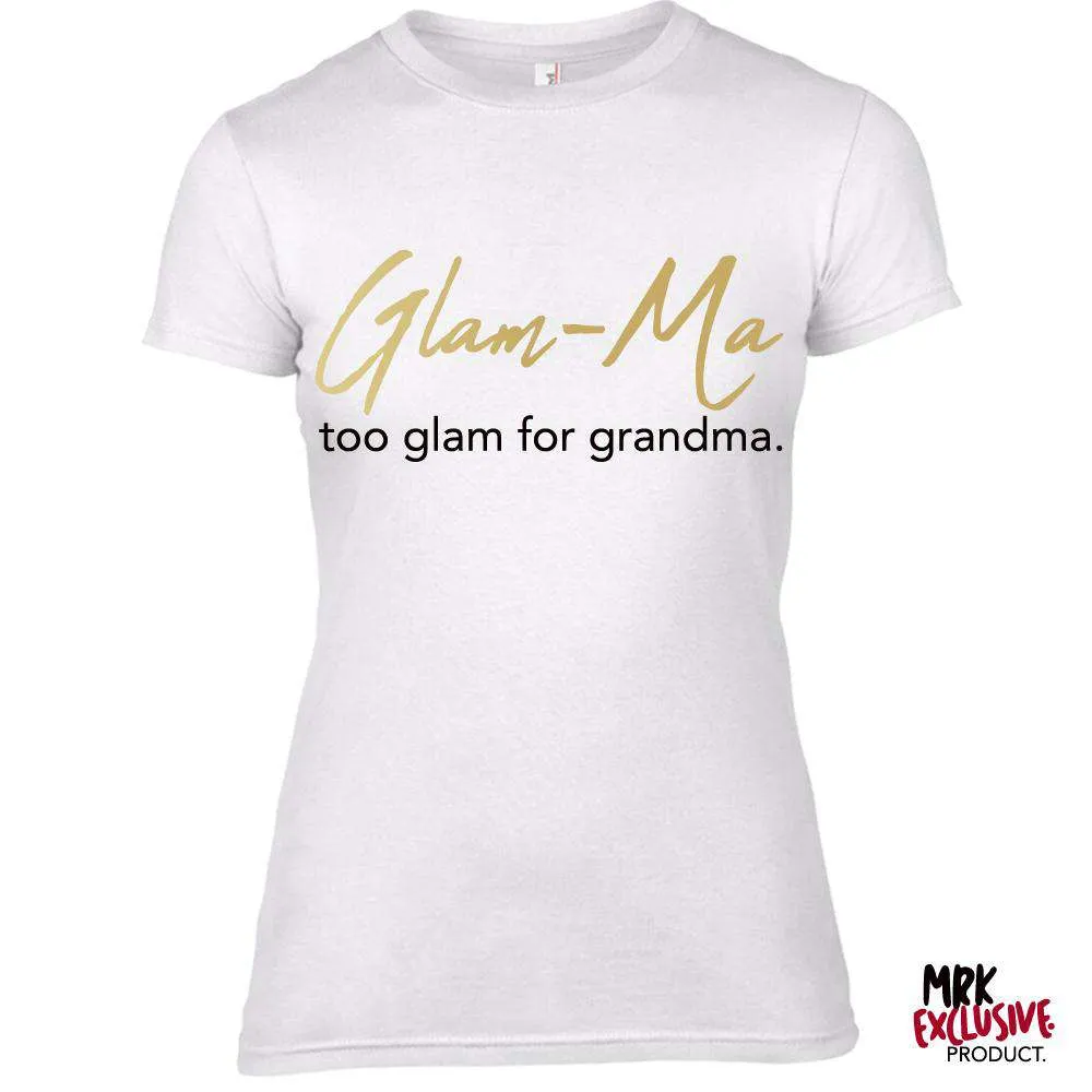 Glam-Ma Grandma White/Gold Tee (MRK X) grandma outfits sale