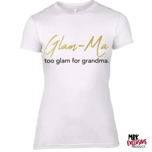 Glam-Ma Grandma White/Gold Tee (MRK X) grandma outfits sale