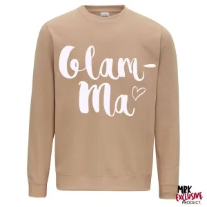 Glam-Ma SCRIPT Grandma Cream Sweater (MRK X) grandma outfits sale