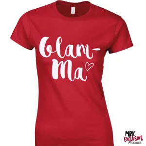Glam-Ma SCRIPT Grandma Red Tee (MRK X) grandma outfits sale