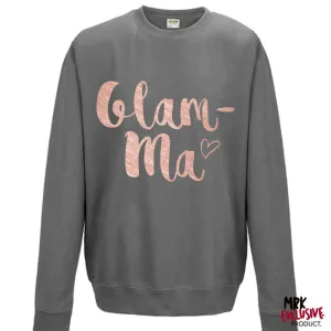 Glam-Ma SCRIPT Grandma Steel Grey Sweater (MRK X) grandma outfits sale