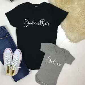Godmother & Godson Matching T-Shirt & Bodysuit (MRK X) maternity leggings online