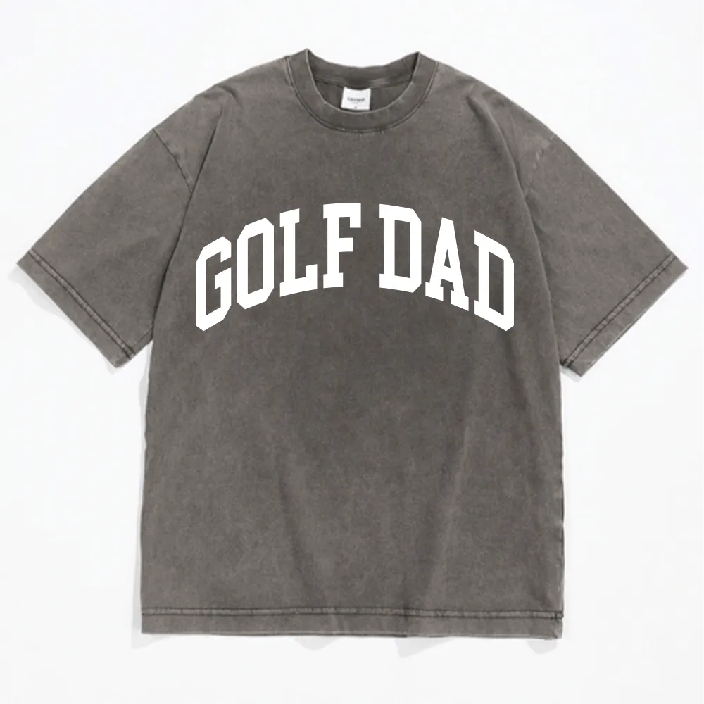 Golf Dad College Acid Wash Oversized Dad T-shirt dad bod shirts discount