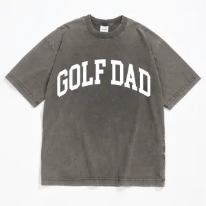 Golf Dad College Acid Wash Oversized Dad T-shirt dad bod shirts discount