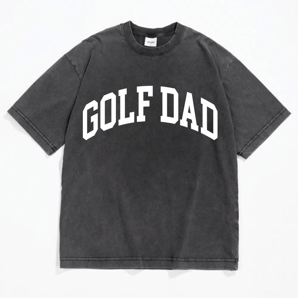 Golf Dad College Acid Wash Oversized Dad T-shirt